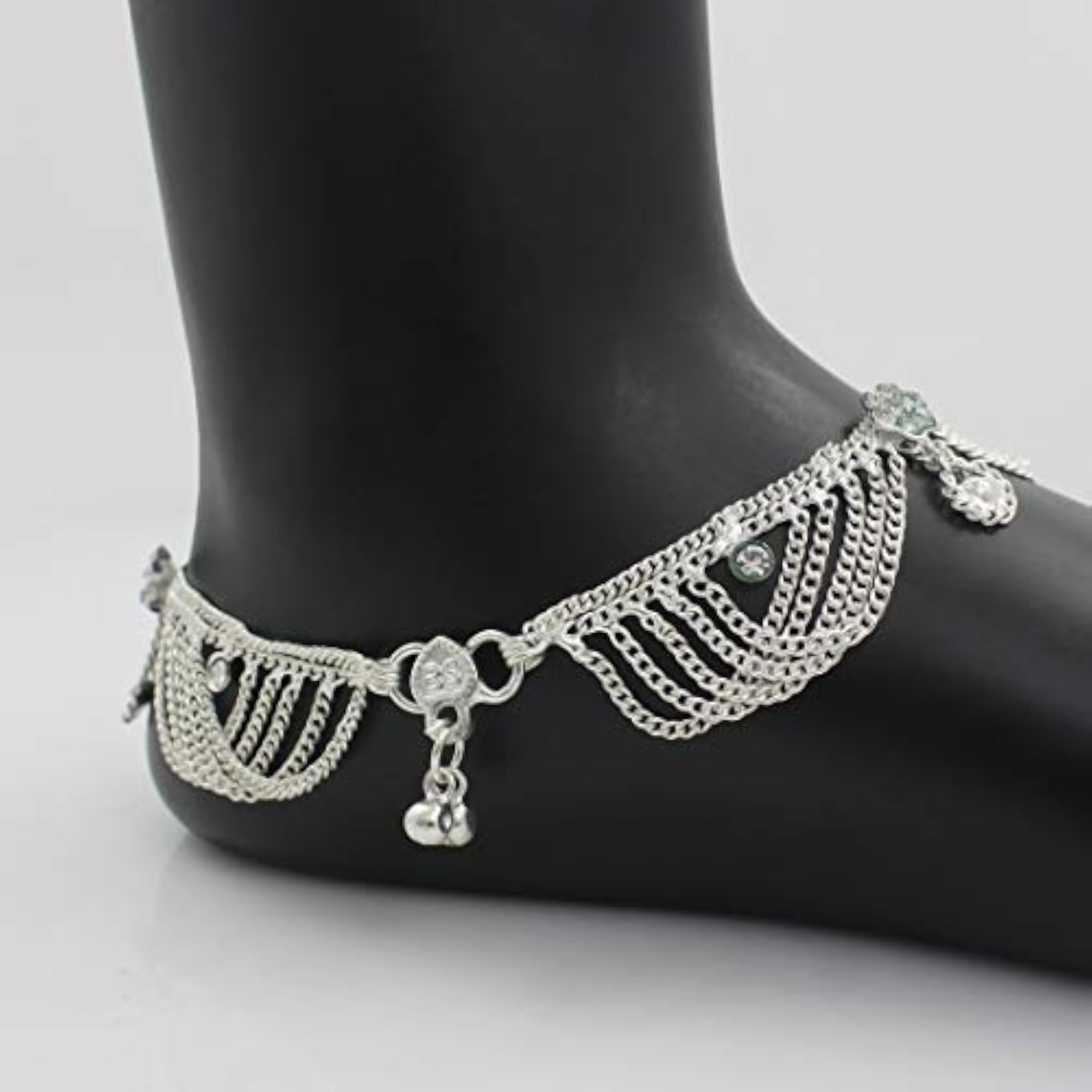 Women's Silver Plated Payal Anklet Jewellery, Elegant